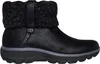 A side view of a black Skechers boot with a knitted cuff. Voir les images du produit