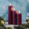 LED Stumpenkerze MIA - Echtwachs - realistische 3D Flamme - H: 15cm - D: 5cm - beere Produktbild-Vorschau