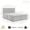 AX LIVING Boxspringbett Bursa 140x200 Beige ohne Topper Produktbild-Vorschau 4
