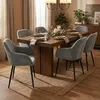 Sedia moderna in ciniglia con braccioli per sala da pranzo Anteprima dell’immagine prodotto 2