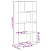 A diagram illustrating the dimensions of a bookshelf. Náhled obrázku produktu