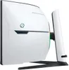 The back of a white gaming monitor on a black stand. Produktbild-Vorschau