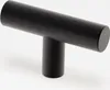 A black T-shaped cabinet handle shown against a white background. Produktbild-Vorschau