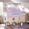 Homestyle4u Hochbett 90x200 Kinder Weiß Set mit Matratze ® Produktbild-Vorschau 2