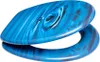 A toilet seat and lid with a blue and black marbled pattern. Náhľad obrázku produktu