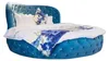 Runde Chesterfield Design Bett Schlafzimmer Textil Leder Produktbild-Vorschau 1
