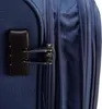A close-up of a blue suitcase with a combination lock. Produktbild-Vorschau