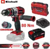 A collage of a cordless drill, its accessories, and marketing information. Produktbild-Vorschau