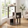 COSTWAY Arbre à chat en bois, 93 cm, arbre à chat avec Voir les images du produit 2