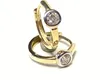 Creolen Gold 333/- Gelbgold Zirkonia poliert bicolor Produktbild-Vorschau 1