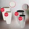 Two sets of ceramic planters, one white and one silver, are displayed with size labels. Náhľad obrázku produktu