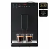 A black Melitta coffee machine brewing two cups of espresso. Voir les images du produit