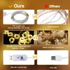 A collage of images comparing two types of LED string lights, highlighting the features of 'Ours' versus 'Others'. Produktbild-Vorschau