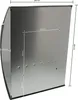 A silver mailbox with dimensions indicated by white lines and text. Produktbild-Vorschau