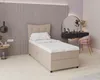 Boxspringbett, 90cm x 200cm, Grau, mit Bettkasten, Matratze Produktbild-Vorschau 1