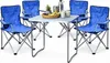 5-tlg. blaues Campingmöbel Set, Tisch mit Tragegriff und Stühle mit Tasche Produktbild-Vorschau
