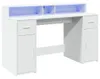 vidaXL Bureau LED blanc 140x55x91 cm bois composite Voir les images du produit 5