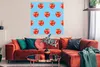 MuchoWow® Poster Tomate - Muster - Blau 100x100 cm - Produktbild-Vorschau 2
