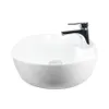 A white ceramic vessel sink with a chrome faucet is shown against a white background. Produktbild-Vorschau