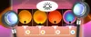 A collage of images showing a sunset lamp projecting different colors, with icons indicating different modes. Podgląd zdjęcia produktu
