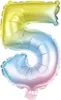 Folienballon Zahl 5 bunt 100 cm Produktbild-Vorschau 1