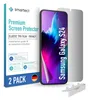 Product packaging for a screen protector, with a smartphone displayed on the packaging. Produktbild-Vorschau