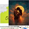 Malen nach Zahlen Erwachsene Menschen Liebe Mondnacht 50x40 Produktbild-Vorschau 1