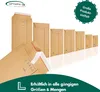 A collection of brown cardboard envelopes of various sizes arranged diagonally on a white background. Produktbild-Vorschau