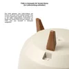 Close-up of the bottom of a white bowl with brown feet attached. Produktbild-Vorschau