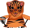 Kinder Anglersessel Orange mit Getränkehalter und Tasche Motiv Tiger Produktbild-Vorschau