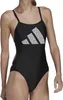 ADIDAS 3 BARS LOGO PRINT Badeanzug / Schwimmanzug schwarz Produktbild-Vorschau 1