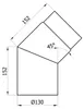 Raik Basic Rauchrohrbogen 130mm schwarz 45° ohne Tür für Produktbild-Vorschau 4