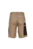 The back view of a pair of khaki and black cargo shorts. Produktbild-Vorschau
