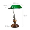 Relaxdays Bankerlampe Holzfuß, Retro Schreibtischlampe, Produktbild-Vorschau 4