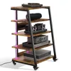 5-stufiger HiFi Rack mit Rädern, Plattenspieler Tisch mit Produktbild-Vorschau 1
