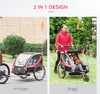 HOMCOM 2 v 1 dětský přívěs skládací přívěs na kolo s Náhled obrázku produktu 4