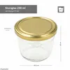 100er Set Sturzglas 230 ml To 82 goldener Deckel incl. Produktbild-Vorschau 5