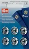 PRYM Annäh-Druckknöpfe, Messing, Ø 15 mm, silber – 6 Stück Produktbild-Vorschau 2
