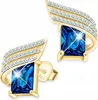 Ensemble collier en or avec cristal bleu et boucles Voir les images du produit 3