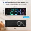 16" černé velké digitální nástěnné hodiny do obývacího Náhled obrázku produktu 5