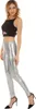 Leggings Silber glänzend Space 90er Party Kostüm-Zubehör für Damen Gr. S-XL Fasching Karneval Space Accessoire Tanzen Party-Outfit 90er Jahre Mottoparty