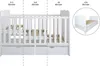 ZEE Babybett 140x70 ISABEL 2in1 Weiß mit 2 Schubladen Produktbild-Vorschau 6