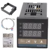 A digital PID temperature controller with accessories, including a mounting bracket, a K-type thermocouple, and a solid-state relay module. Náhľad obrázku produktu