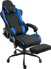 A black and blue gaming chair with a footrest is shown against a white background. Produktbild-Vorschau