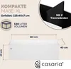 Diagram showing dimensions and features of a storage bench. Produktbild-Vorschau