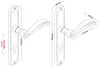 Two door handles with dimensions indicated by measurement lines and text. Produktbild-Vorschau