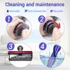 A collage of four images showing steps for cleaning and maintenance of a vacuum cleaner brush. Náhled obrázku produktu
