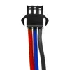 A close-up view of a black connector with three wires (red, blue, and gray) extending from it. Náhled obrázku produktu