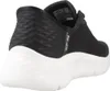 A rear-side view of a black Skechers Slip-Ins Go Walk Flex shoe with a white sole. Náhľad obrázku produktu