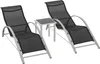 Outsunny 3-tlg. Gartenliege mit Tisch Gartensitzgruppe Mesh Produktbild-Vorschau 1
